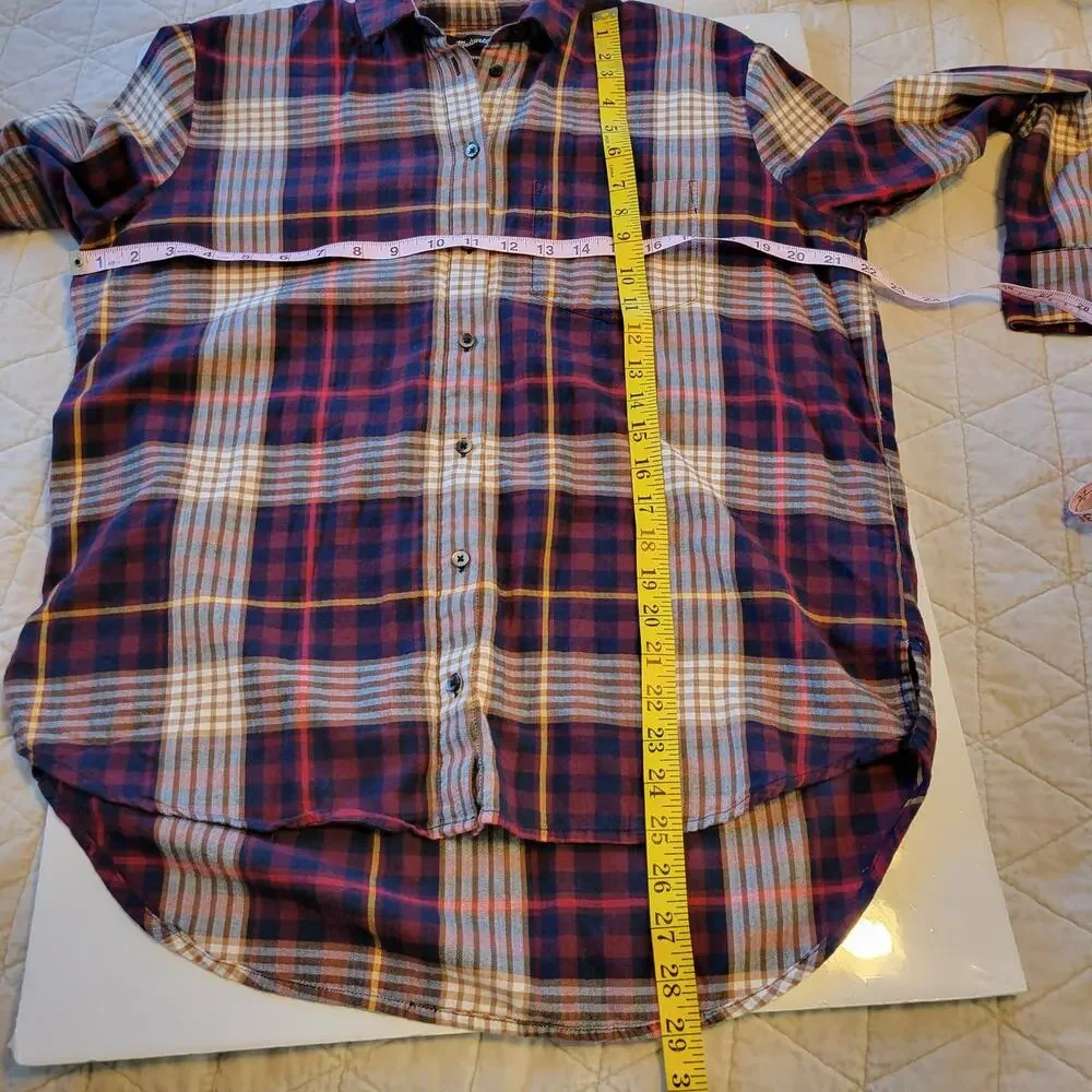 Madewell Shirt Women's S Oversized Ex Boyfriend Fit Rylan Plaid Casual Preppy